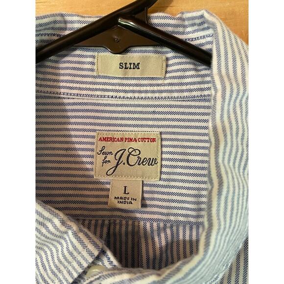 J.Crew Men's Blue & White Slim Fit Button Down shirt - Large - Picture 2 of 5